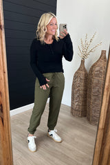 Olive High Waist Joggers