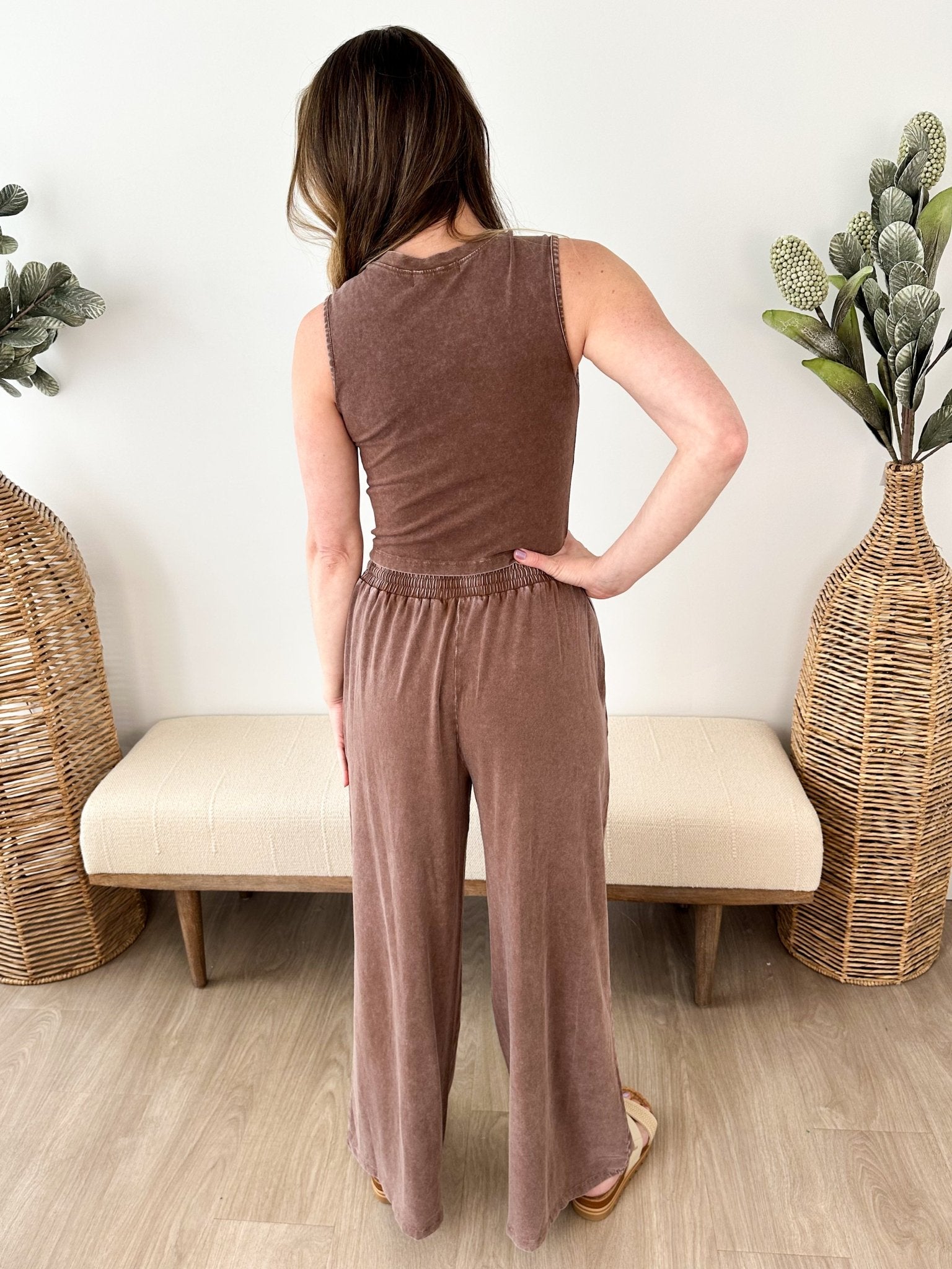 Chocolate Mineral Wash Pants - The Nines