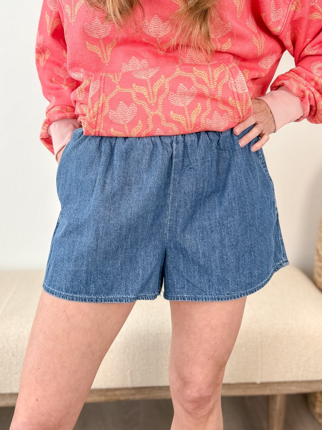 Cotton Denim Shorts - The Nines
