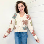 Cream Floral Crochet Cardigan - The Nines