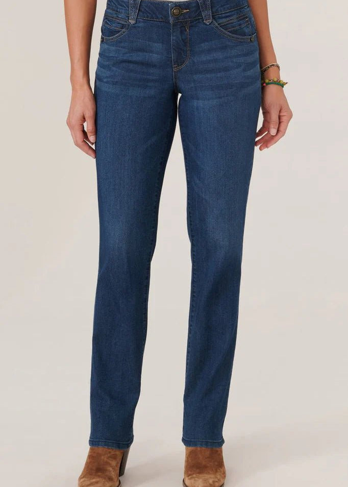 Democracy Patriot Indigo Wash Ab Solution Straight Leg Jeans - The Nines