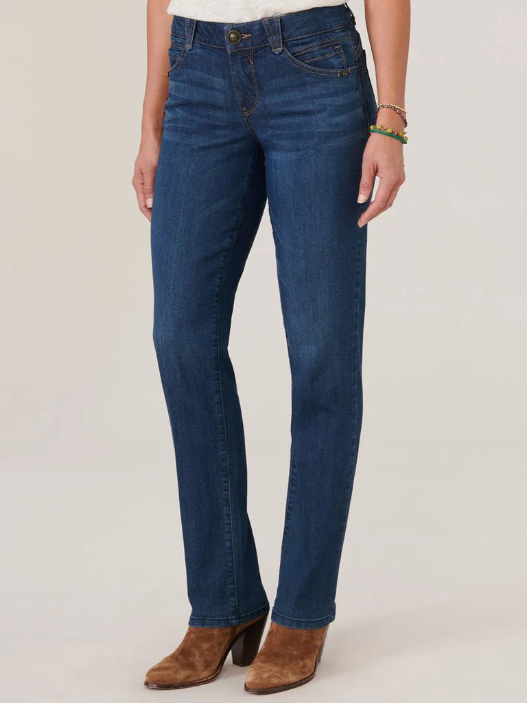 Democracy Patriot Indigo Wash Ab Solution Straight Leg Jeans - The Nines