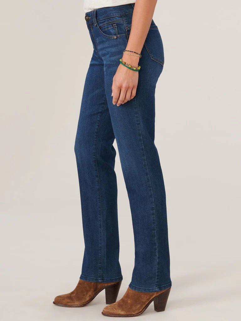 Democracy Patriot Indigo Wash Ab Solution Straight Leg Jeans - The Nines