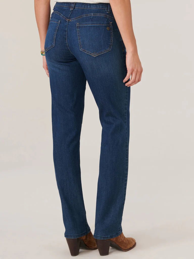 Democracy Patriot Indigo Wash Ab Solution Straight Leg Jeans - The Nines