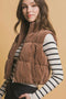 Chocolate Corduroy Cropped Vest - FINAL SALE