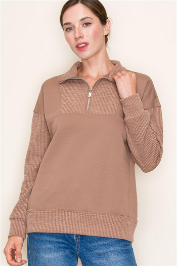 Knit Half Zip Collared Tops - 3 Colors! - FINAL SALE