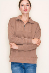 Knit Half Zip Collared Tops - 3 Colors! - FINAL SALE