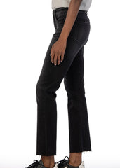KUT From The Kloth High Rise Kelsey Fab Ab Ankle Black Flare Jeans