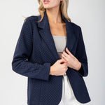 Navy Quilted Blazer - The Nines