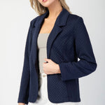 Navy Quilted Blazer - The Nines