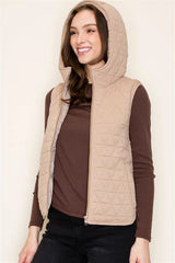 Quilted Hooded Vests - 2 Colors!