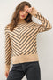 Diagonal Stripe Mock Top