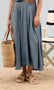 Chambray Pleated Skirt