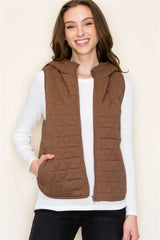 Quilted Hooded Vests - 2 Colors!