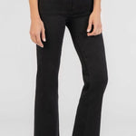 KUT Kelsey Mid Rise Raw Hem Ankle Flare Black Jeans - FINAL SALE! - The Nines