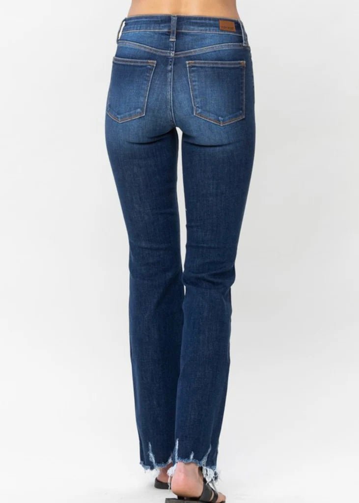 Judy Blue Distressed Hem Boot Cut Jeans - FINAL SALE! - The Nines