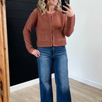 Rusty Keyhole Pocket Cardigan - The Nines
