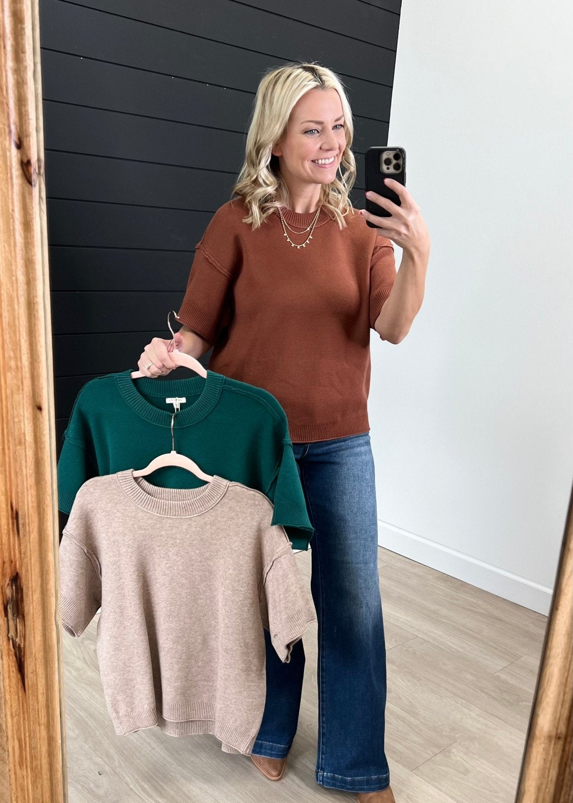 Raw Edge Short Sleeve Sweaters - 3 Colors! - The Nines