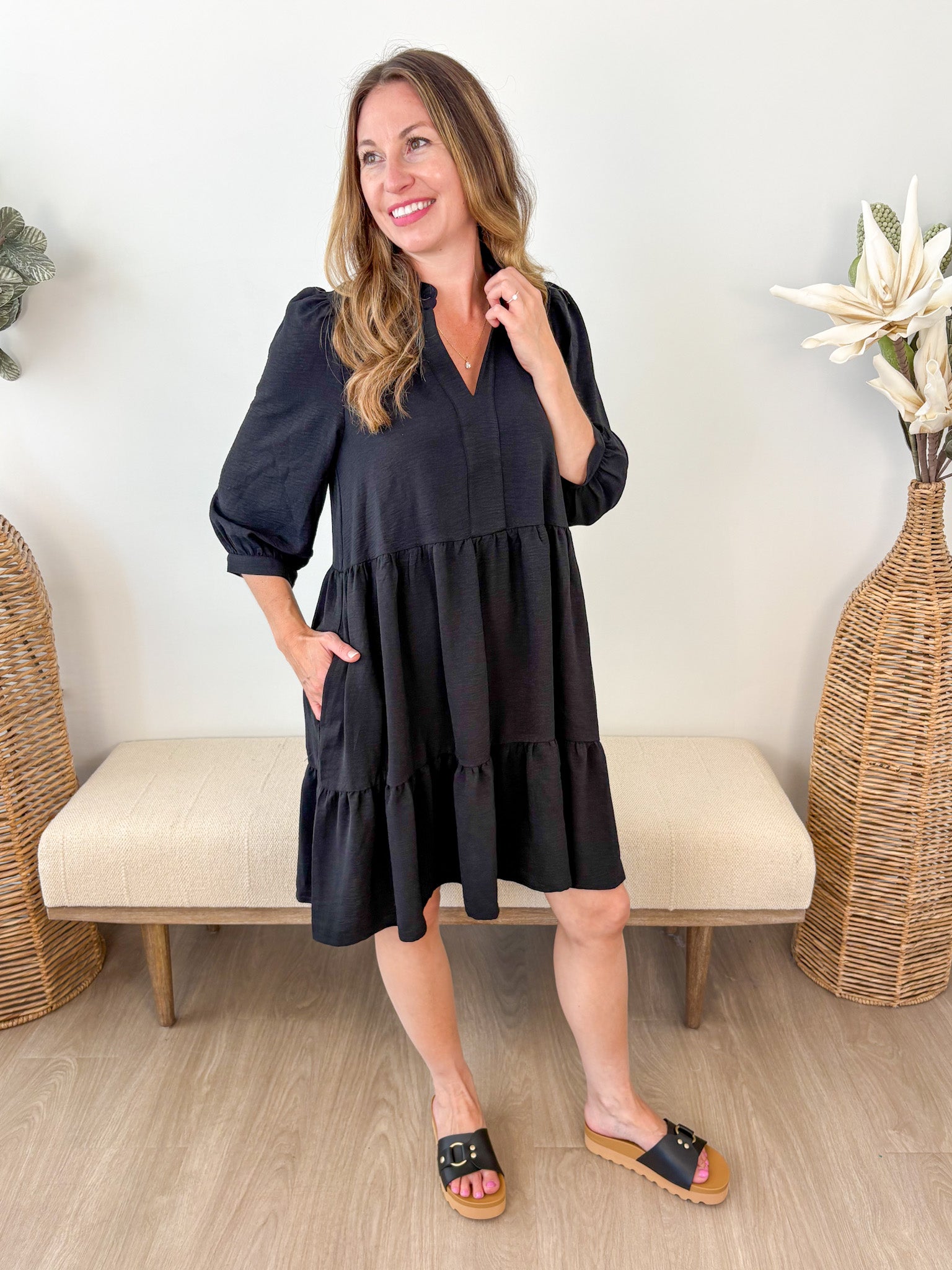Frilled Tiered Pocket Dress - The Nines