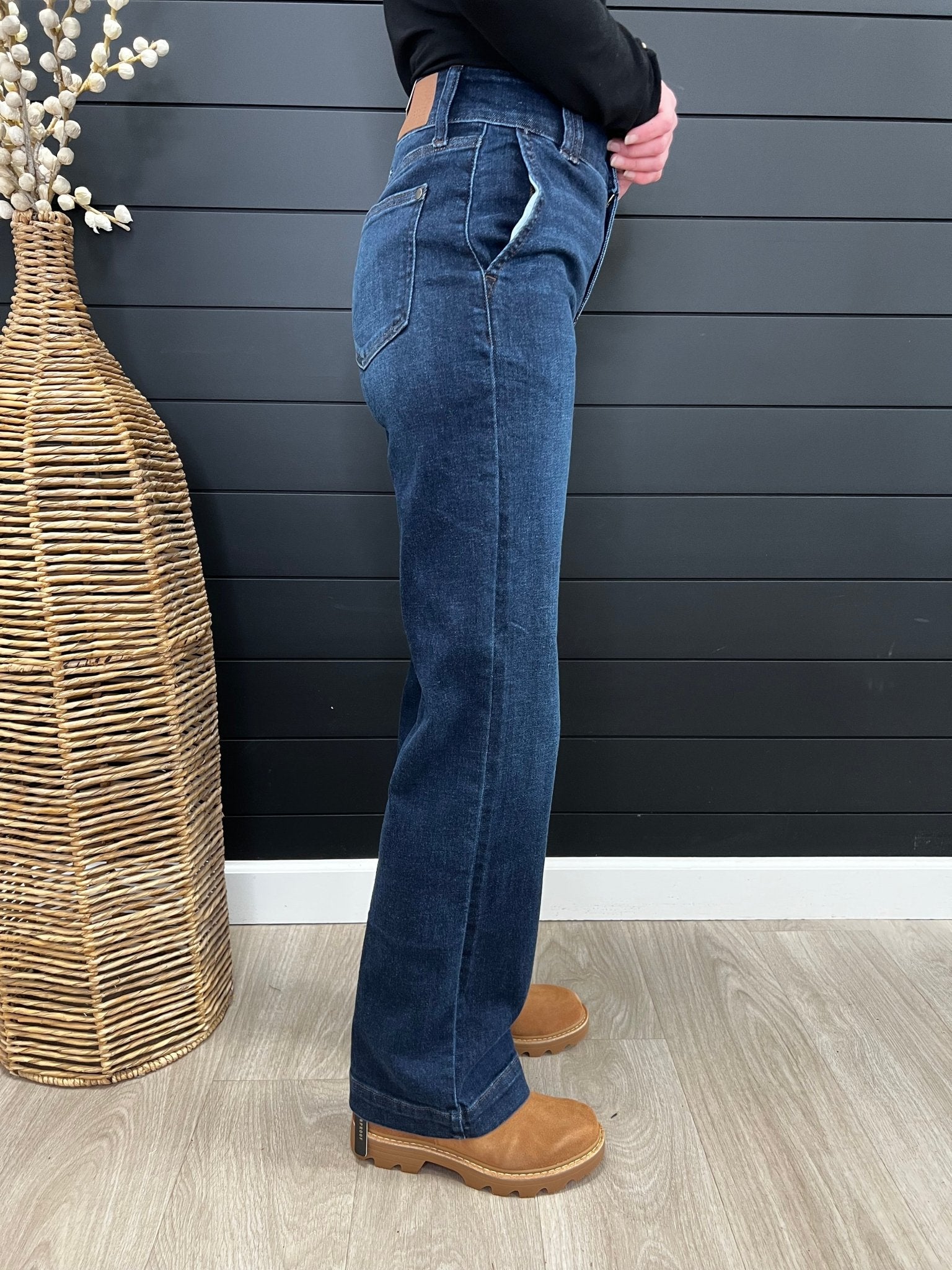Judy Blue Dark Wash Trouser Wide Leg - 3 Lengths! - The Nines