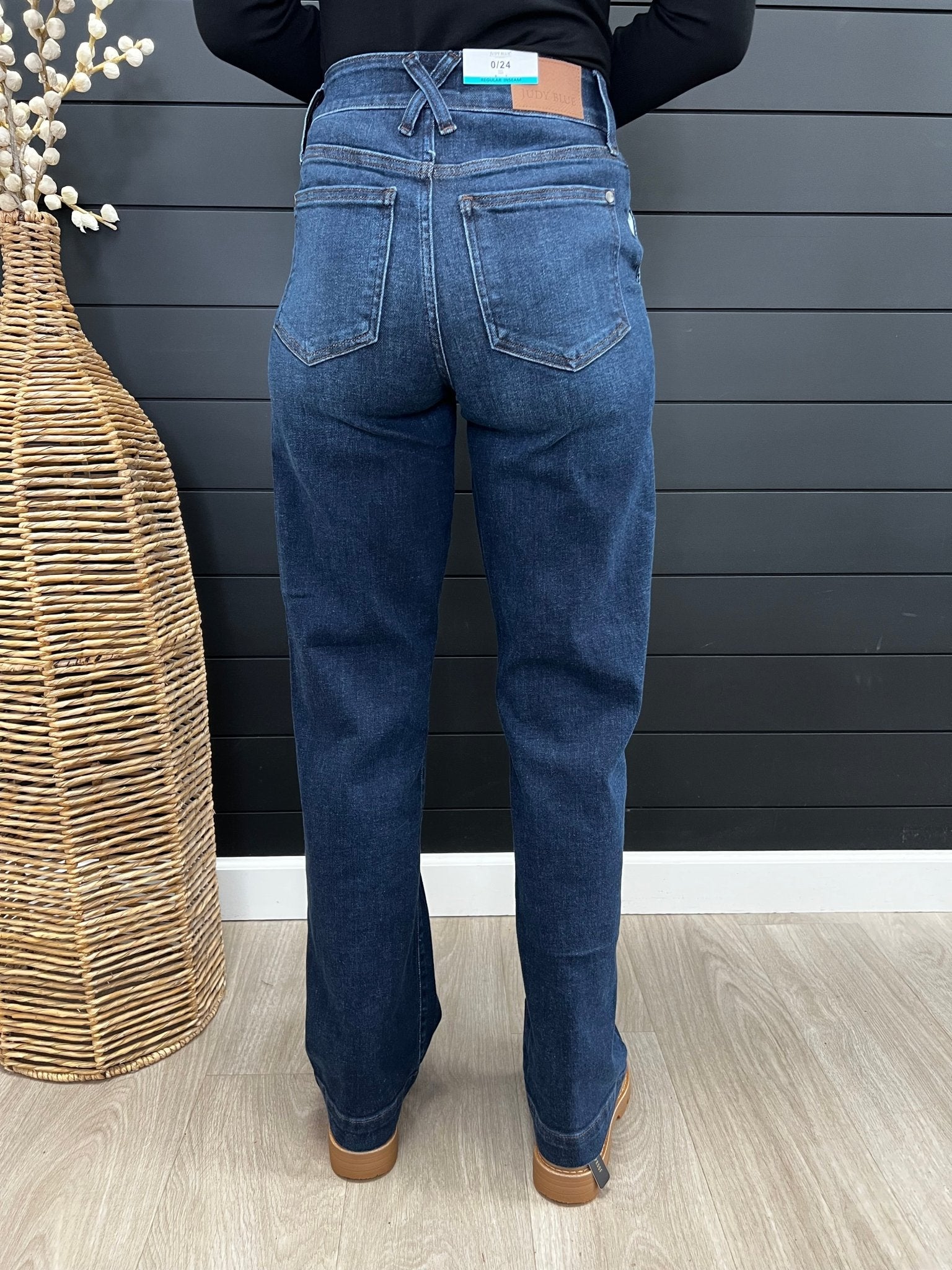 Judy Blue Dark Wash Trouser Wide Leg - 3 Lengths! - The Nines