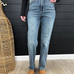 Judy Blue Classic Medium Wash Tummy Control Straight Jean - The Nines