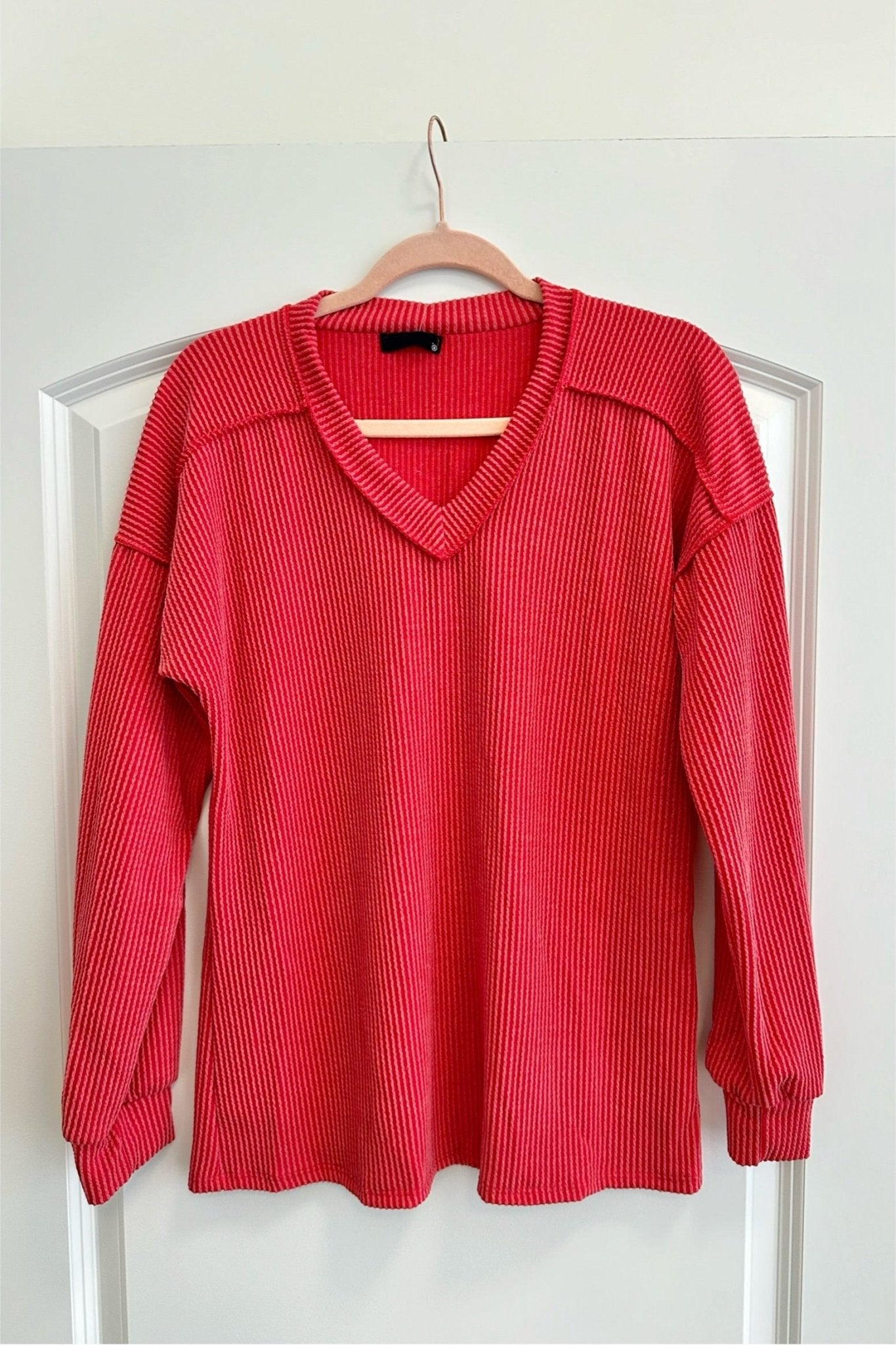 Ribbed Vneck Tops - 6 Colors! - The Nines