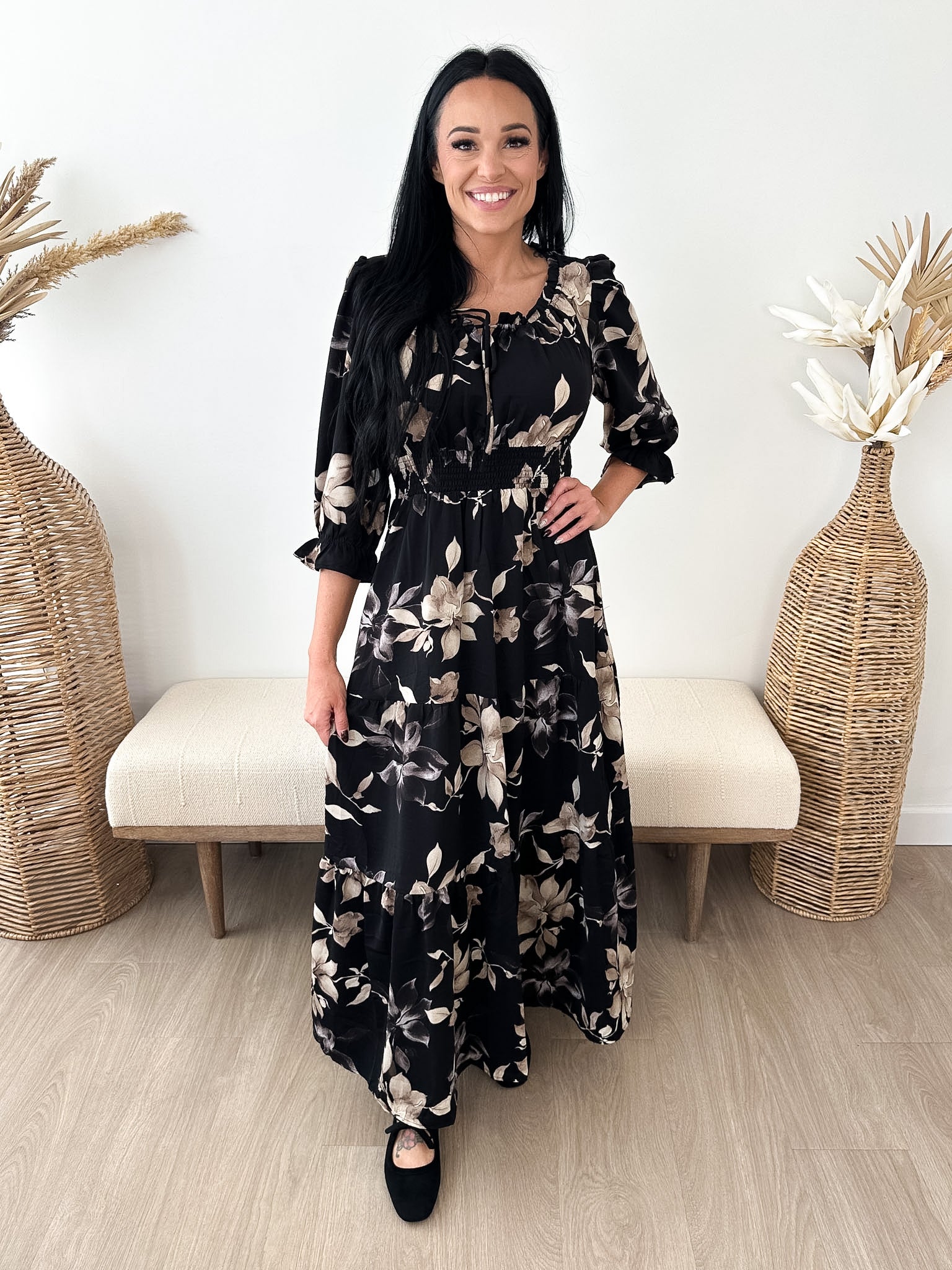 Floral Print Maxi Dress - The Nines