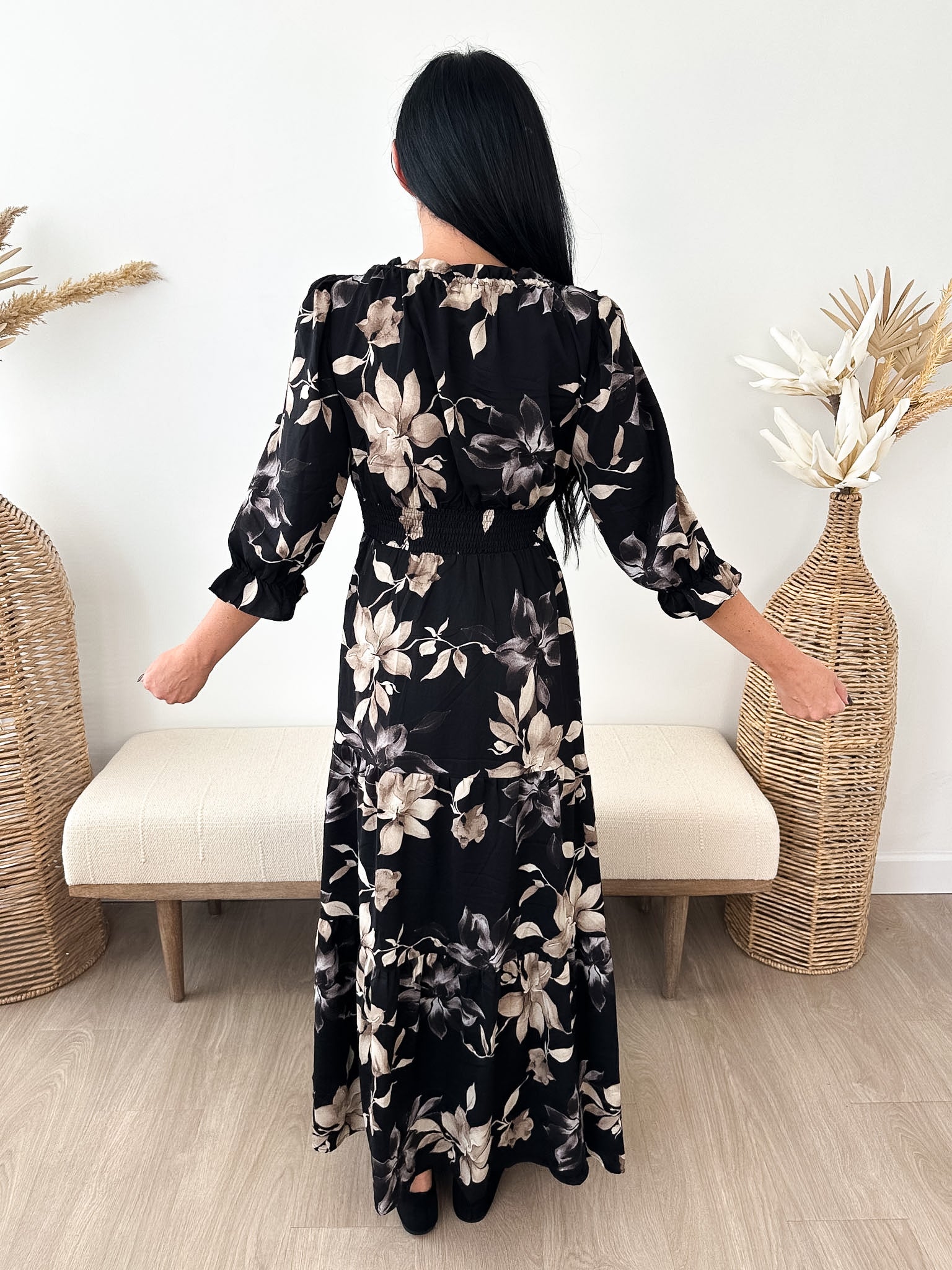 Floral Print Maxi Dress - The Nines