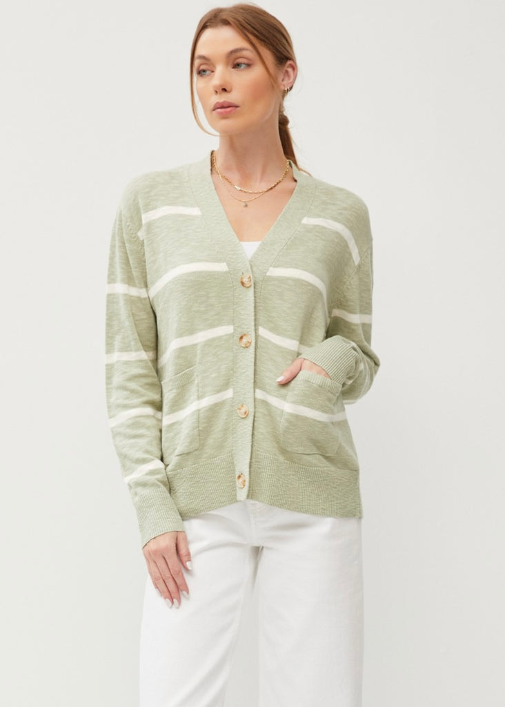 Striped Button Down Sweater Cardigans - 3 Colors!