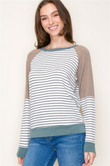 Mocha Soft Knit Colorblock Top