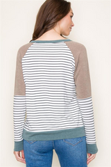 Mocha Soft Knit Colorblock Top