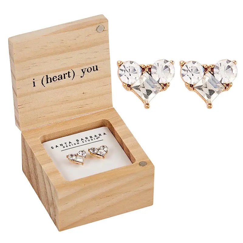 Treasure Box Earrings - I Heart You - The Nines