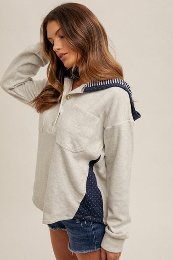 Soft Jersey Navy Hooded Pullover