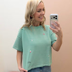 Golf Icon Embroidered Green Tee - The Nines