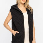 Mono B Quilted Hooded Zip Vest - The Nines