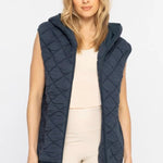 Mono B Quilted Hooded Zip Vest - The Nines