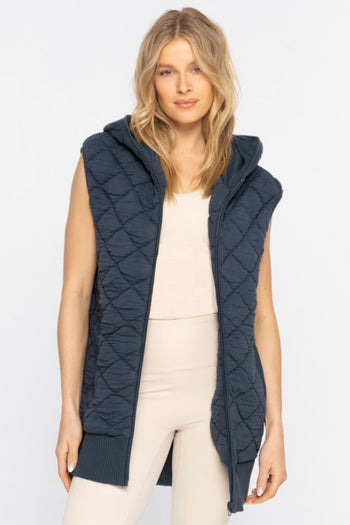 Quilted Hooded Zip Vests - 3 Colors!