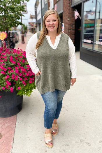 Curvy Cottage Flowy Sweater Vest