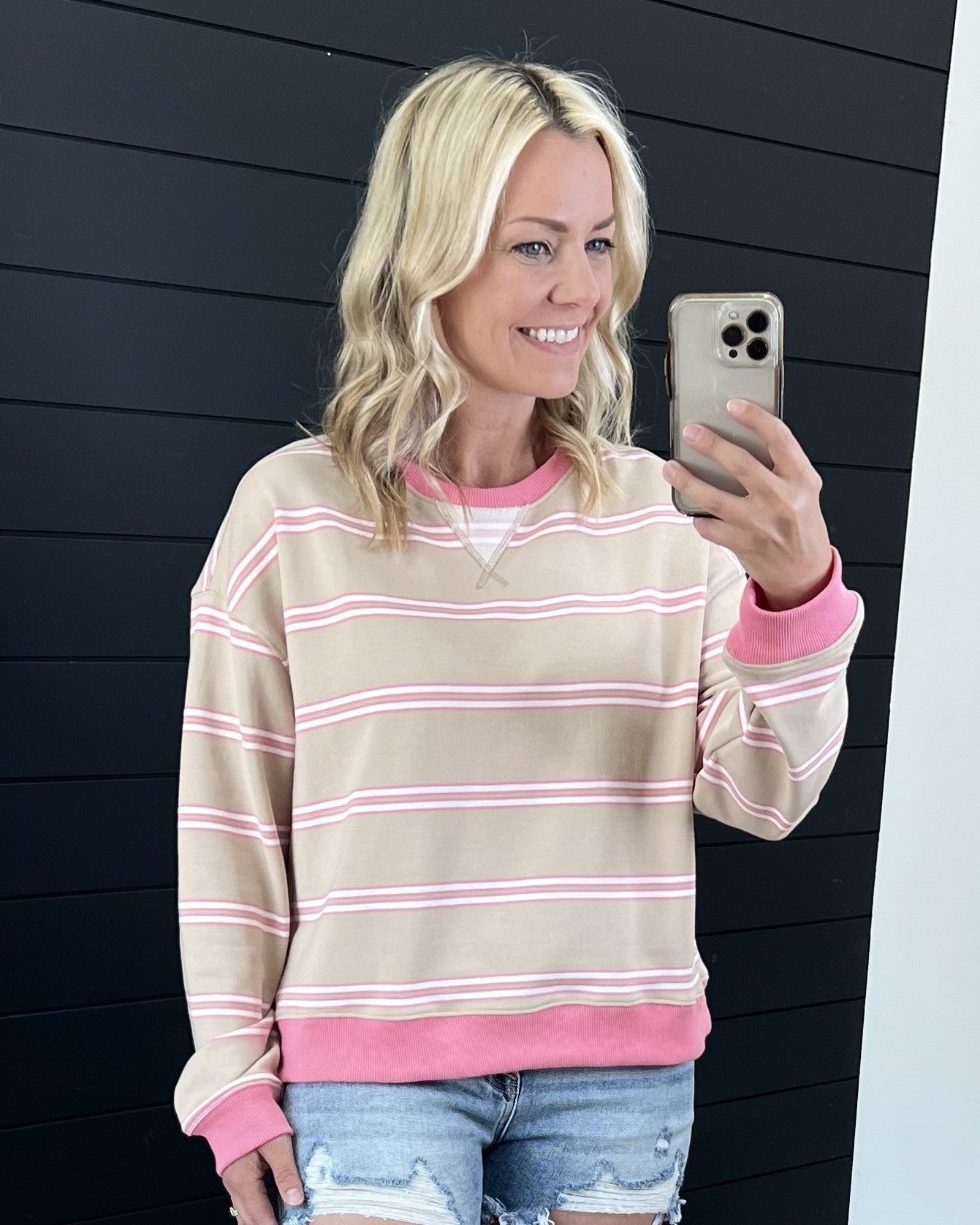 Taupe & Punch Sweatshirt - FINAL SALE! - The Nines