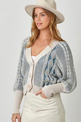 Mixed Weave Sweater Cardigan