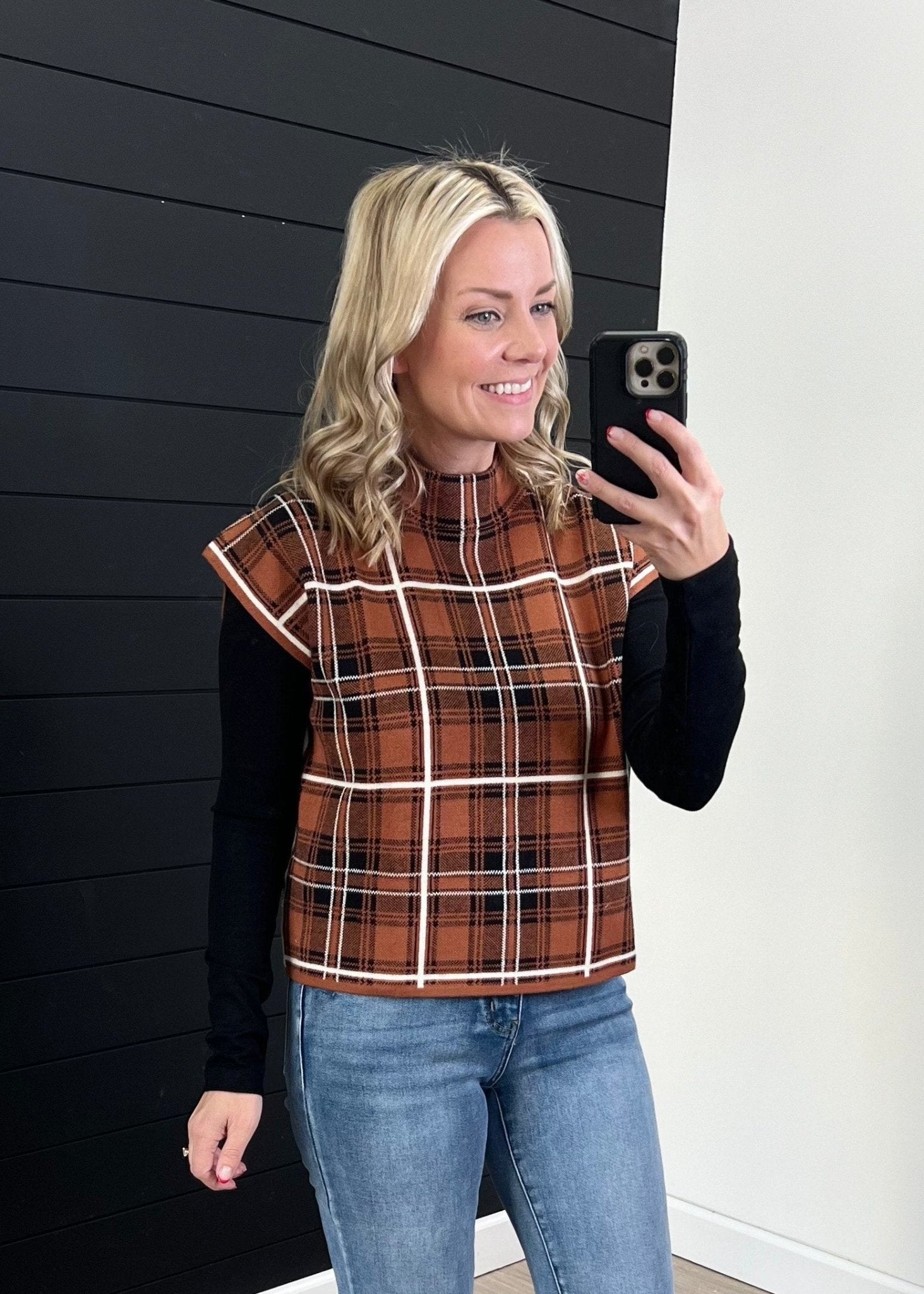 Plaid Short Sleeve Sweaters - 2 Colors! - The Nines