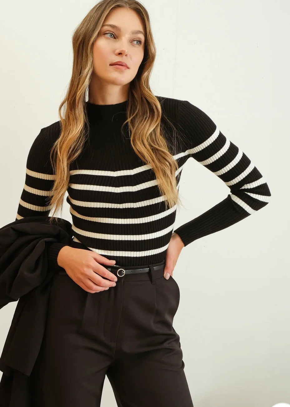 Lorelei Striped Mock Tops - 2 Colors! - The Nines