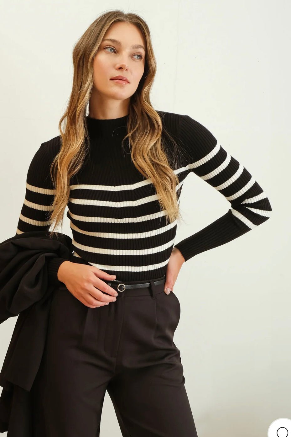 Lorelei Striped Mock Tops - 2 Colors! - The Nines