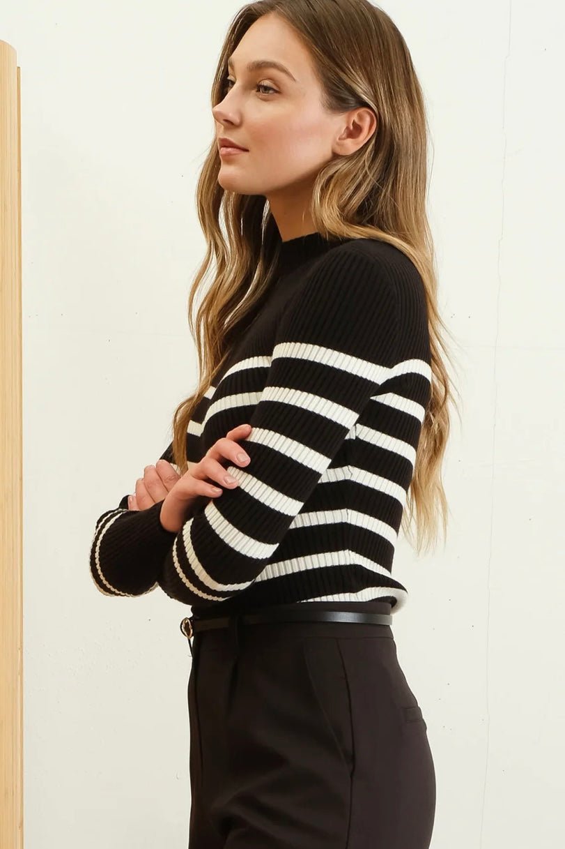 Lorelei Striped Mock Tops - 2 Colors! - The Nines