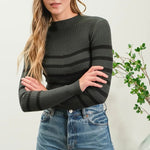 Lorelei Striped Mock Tops - 2 Colors! - The Nines