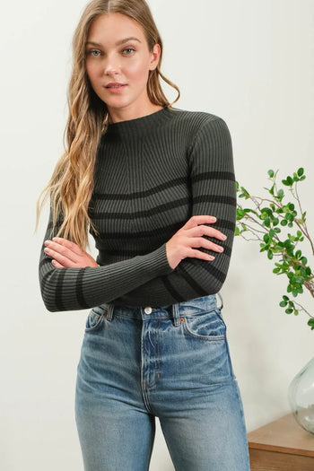 Lorelei Striped Mock Tops - 2 Colors!