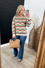 Multi Color Wavy Striped Sweater