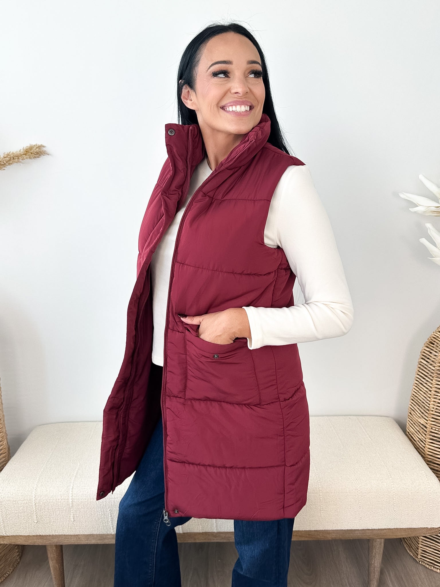 Long Puffer Vest - 2 colors! - The Nines