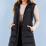 Long Side Zip Puffer Vests - 2 Colors! - The Nines
